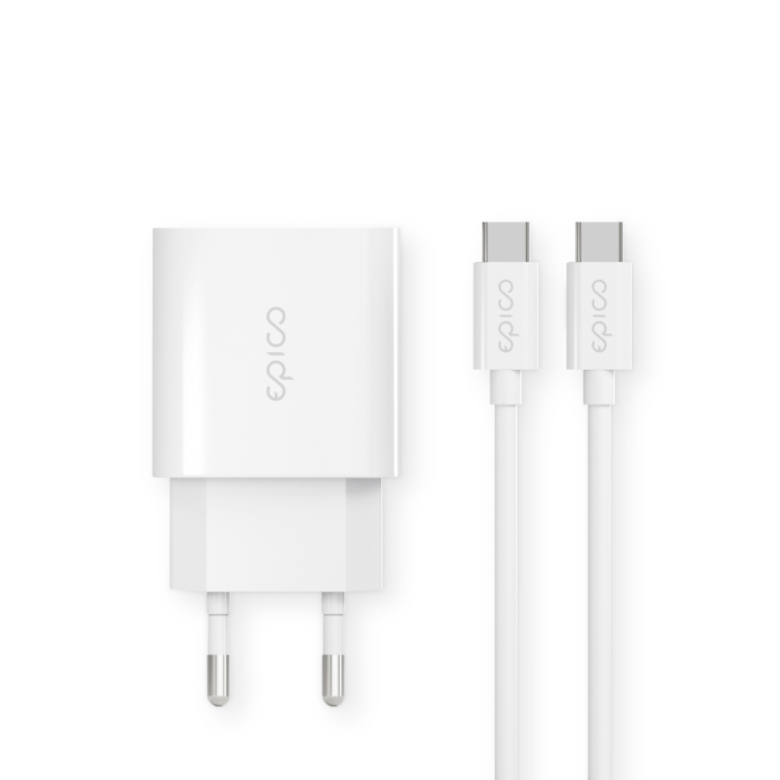 Epico 20W Snabbladdare med 1.2m USB-C kabel